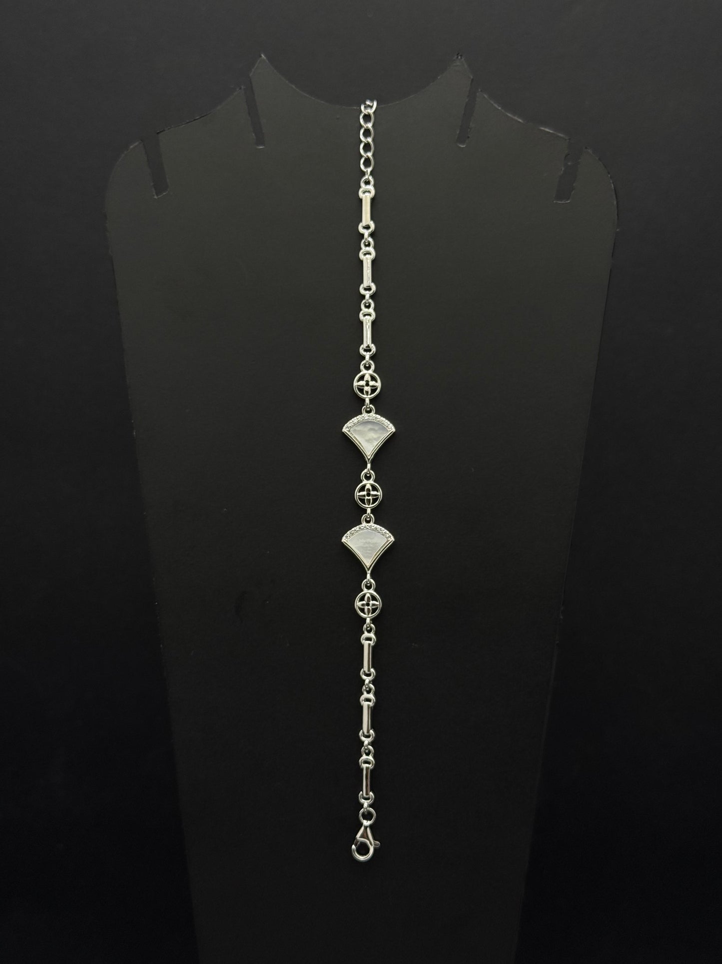 Sterling silver and Mop Work Bracelet  #275