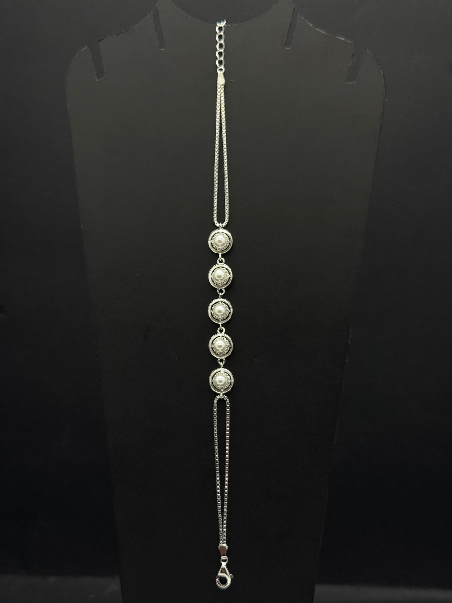 Pearl Bezel Station Bracelet #297
