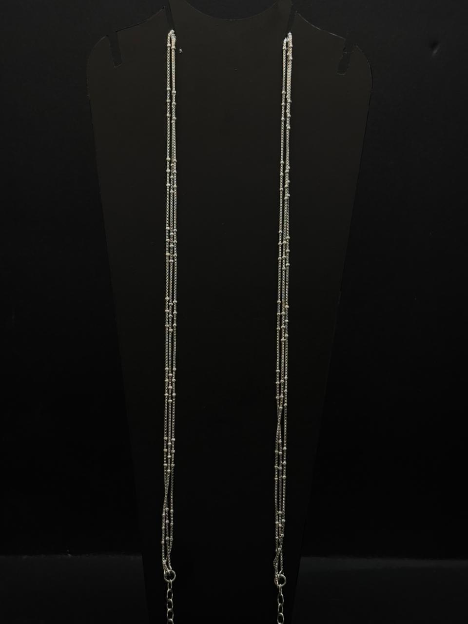 Versatile Long Silver-Toned Anklet #28