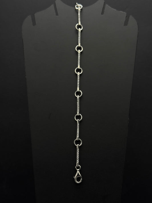 Silver-Toned Station Bracelet #206