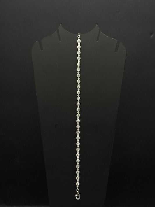 Silver-Toned Station Bracelet #209