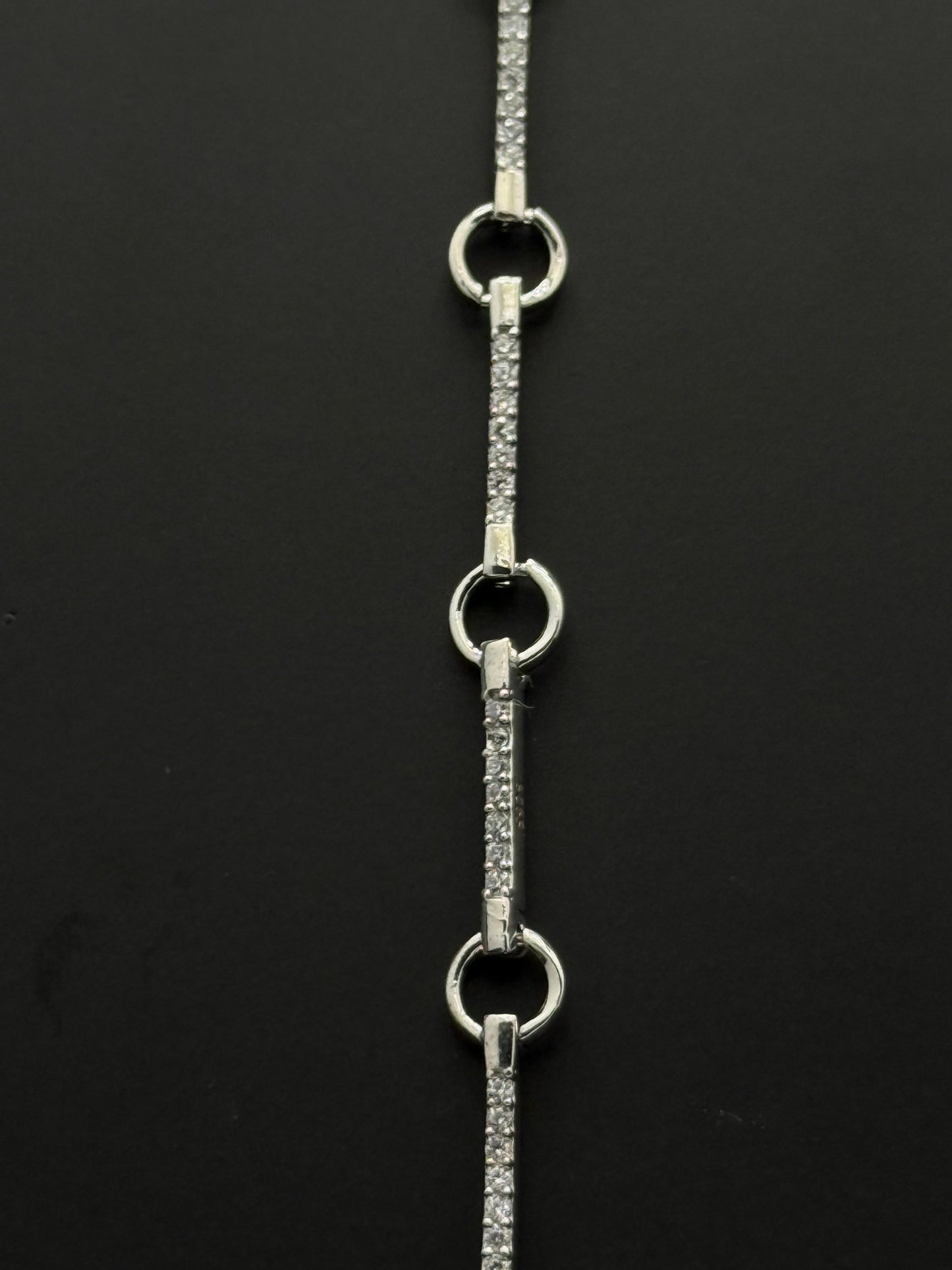Silver-Toned Station Bracelet #206