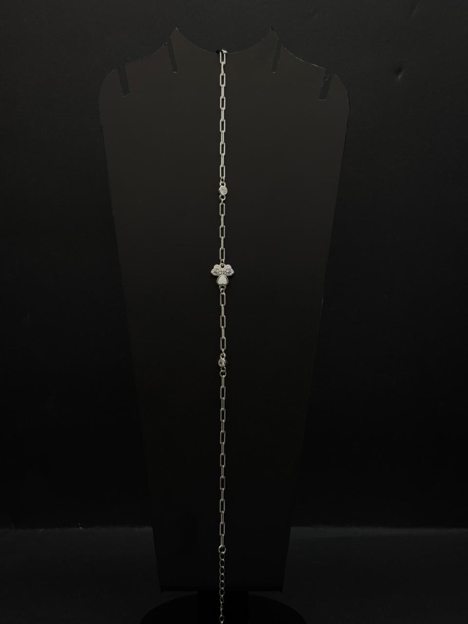 Silver-Toned Paperclip Anklet #141