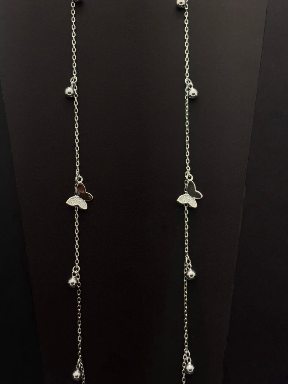 Sterling Silver Anklets with Butterfly Charm #384