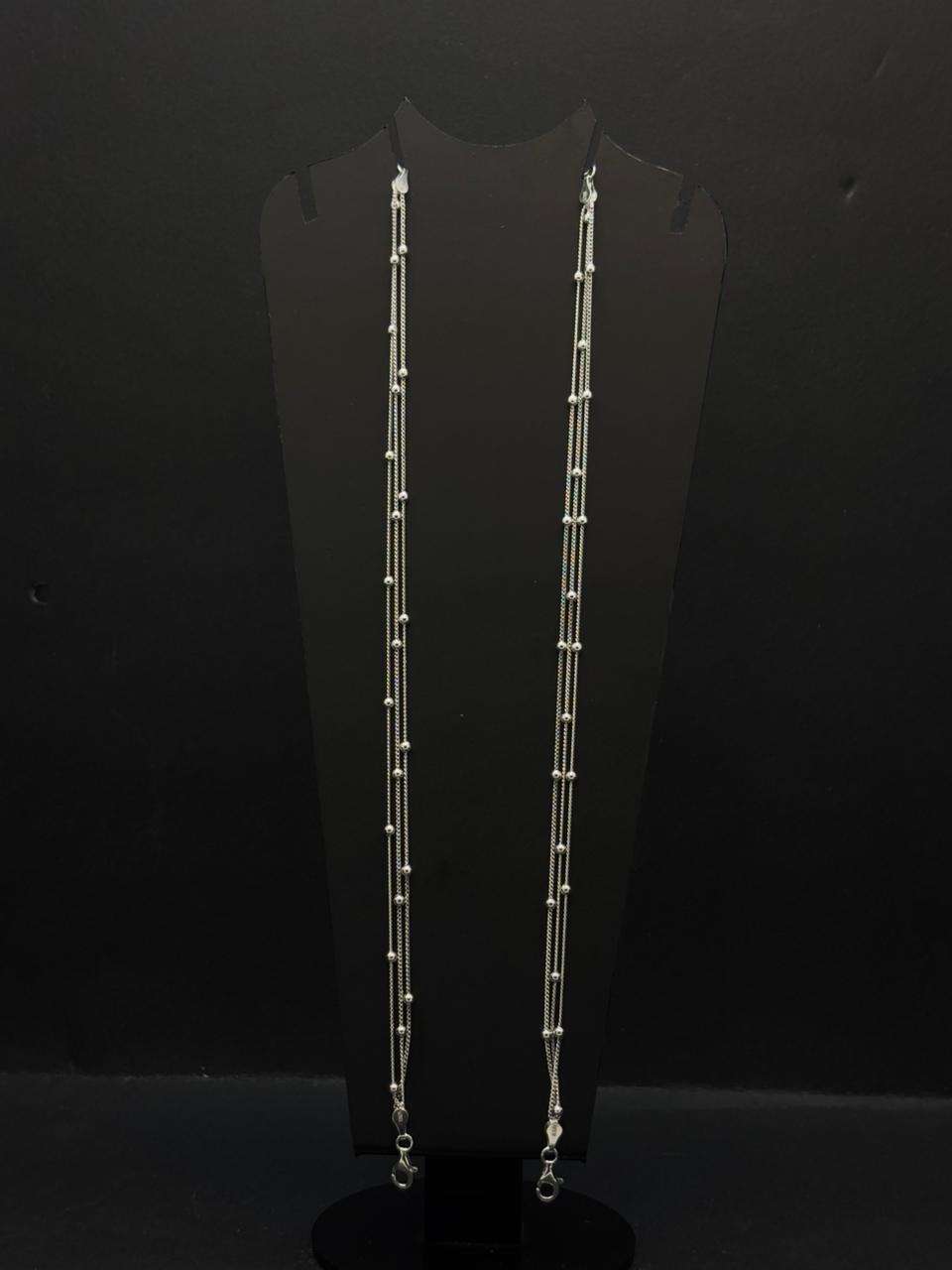 Sterling Silver Two-Strand Anklet #386