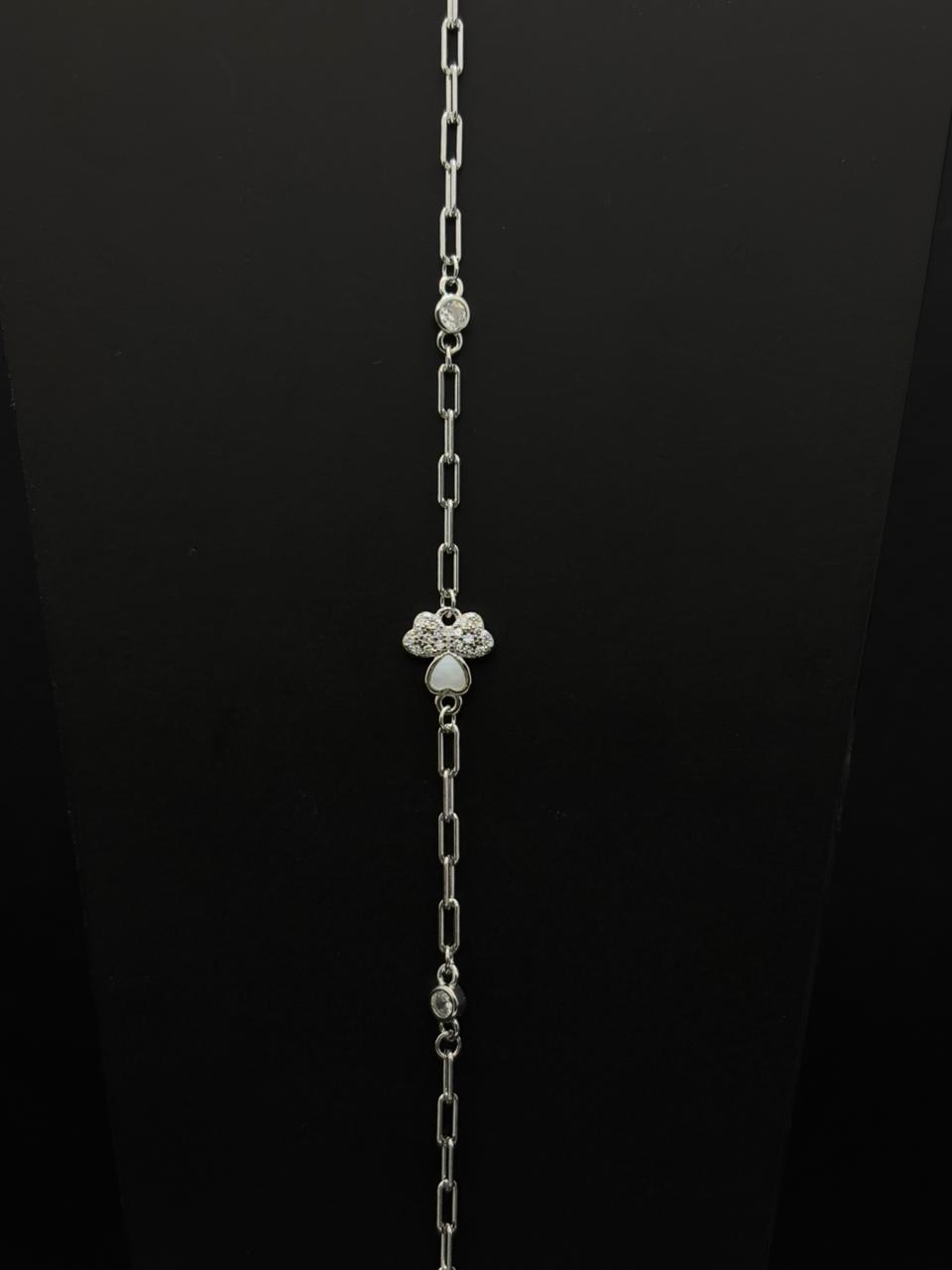 Silver-Toned Paperclip Anklet #141
