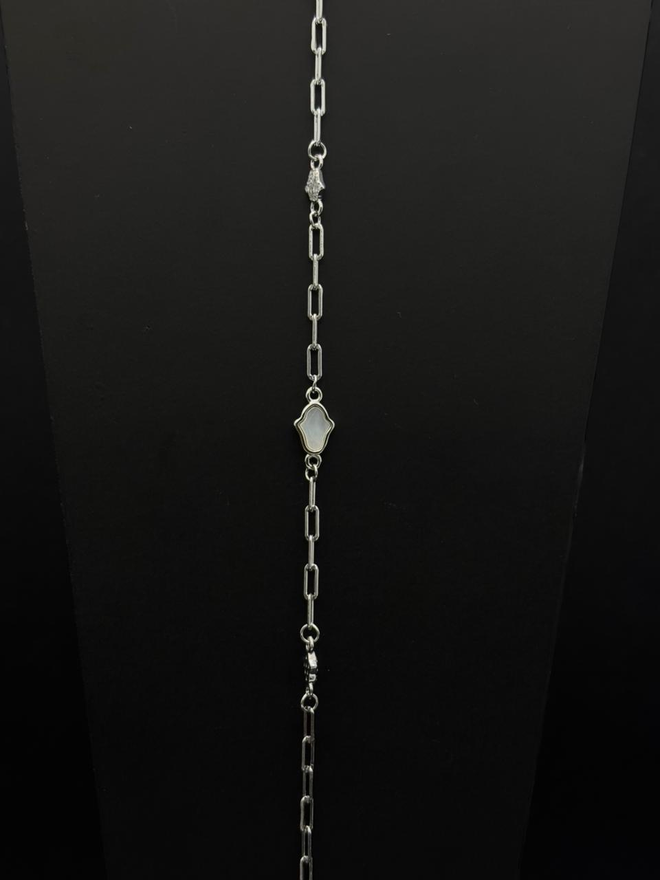 Silver-Toned Paperclip Anklet #143