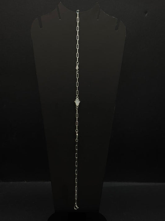 Silver-Toned Paperclip Anklet #143