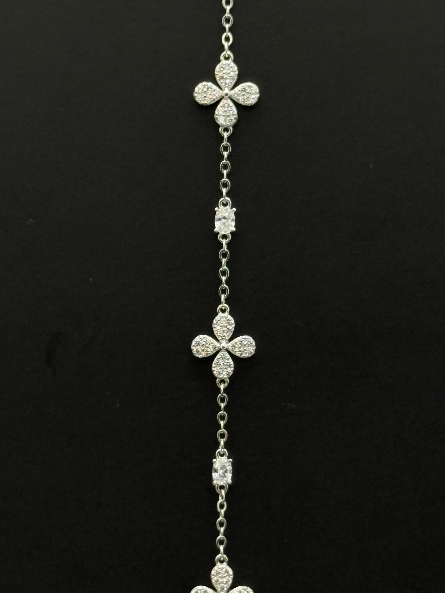 Sterling Silver Clover Charm Bracelet #274