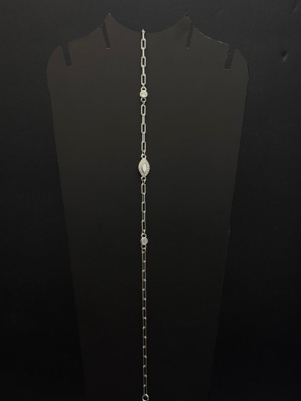 Silver-Toned Paperclip Anklet #142