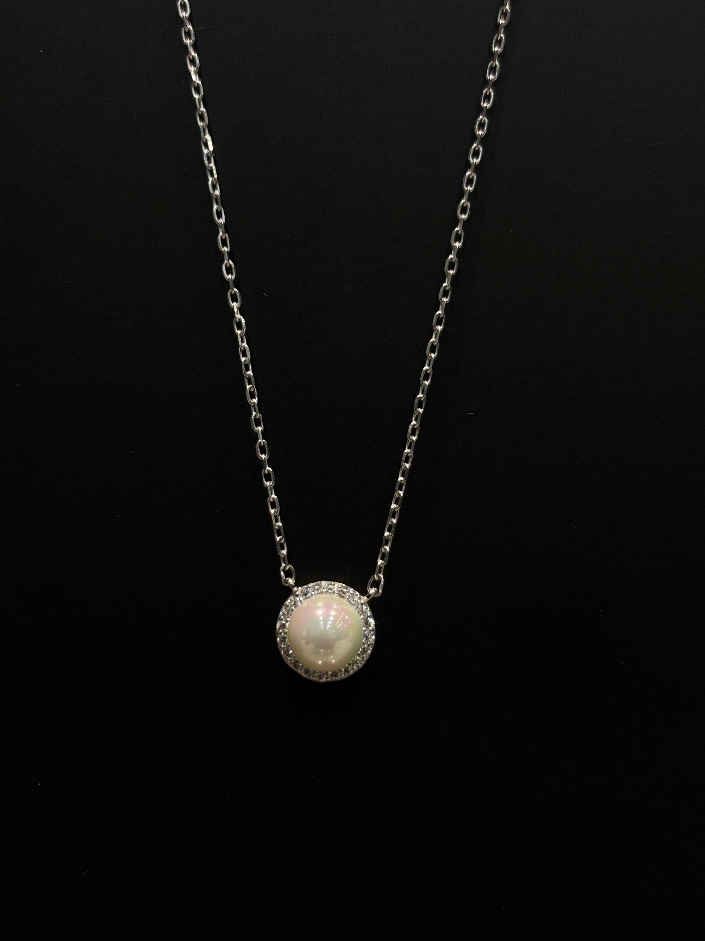 The Pearl Halo Sterling Silver Chain  #445