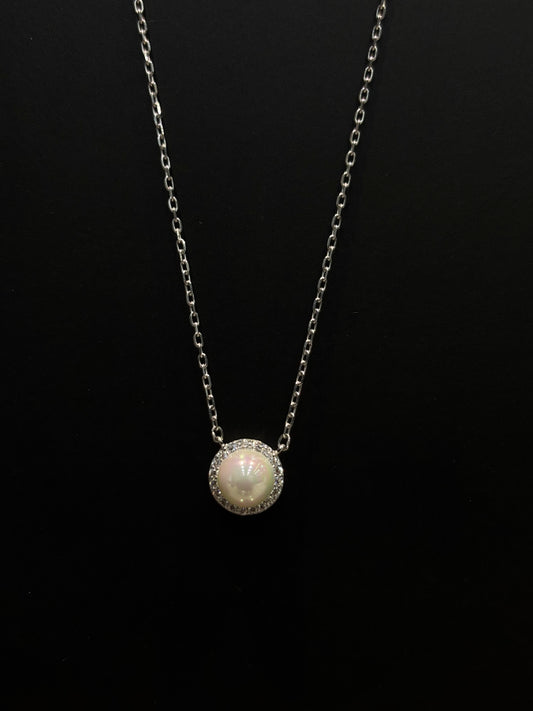 The Pearl Halo Sterling Silver Chain  #445