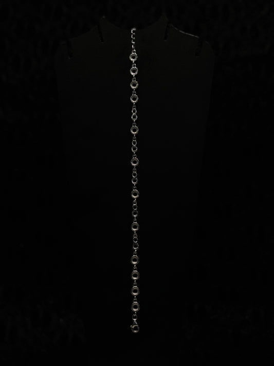 Modern Dark-Toned Graduated Circle Link Chain Bracelet #124