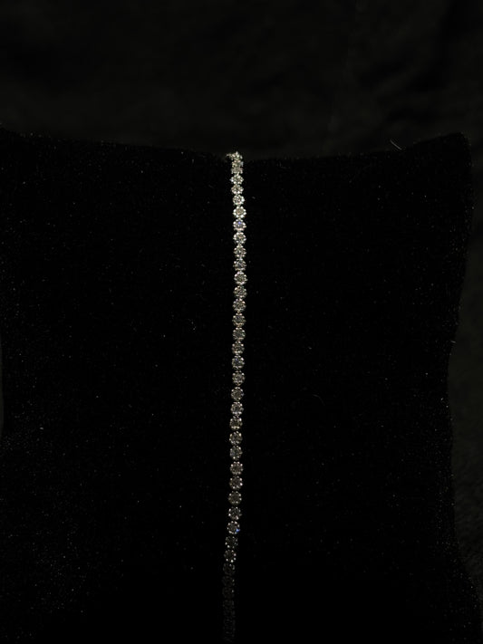 Classic Silver-Toned Tennis Bracelet #203