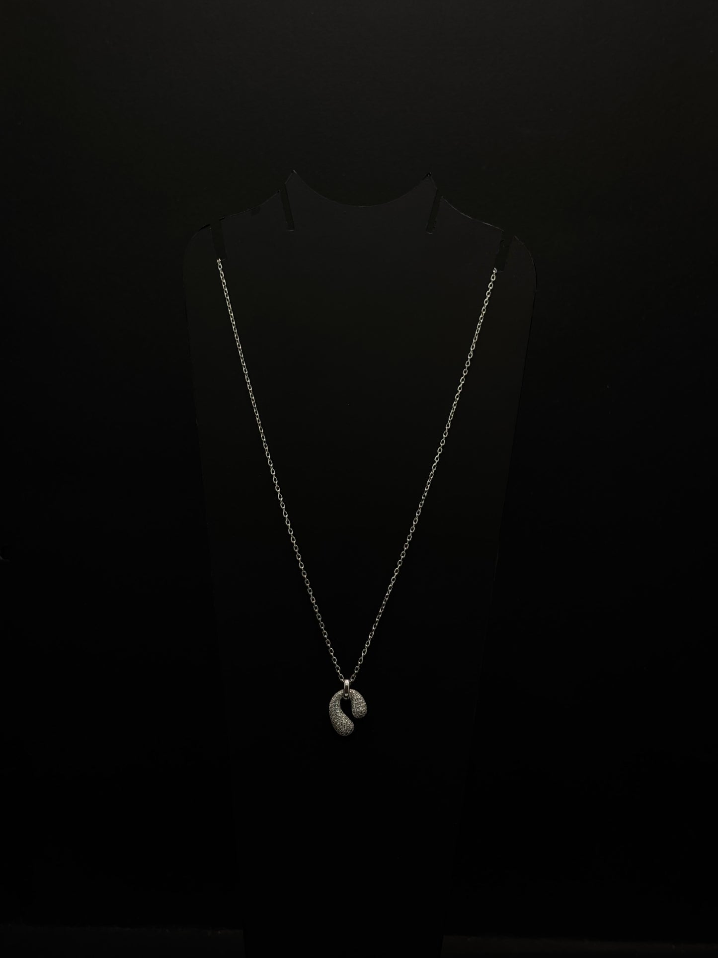 Pave Crystal Huggie Pendant chain #326