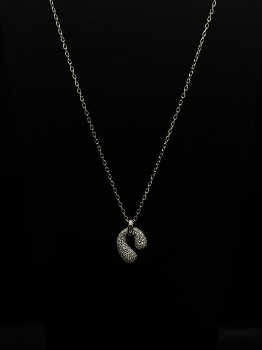 Pave Crystal Huggie Pendant chain #326