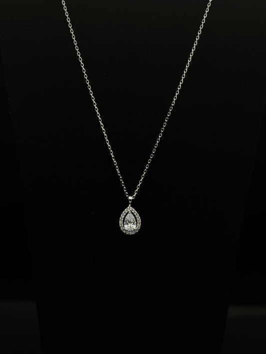 Teardrop Halo Pendant chain #226