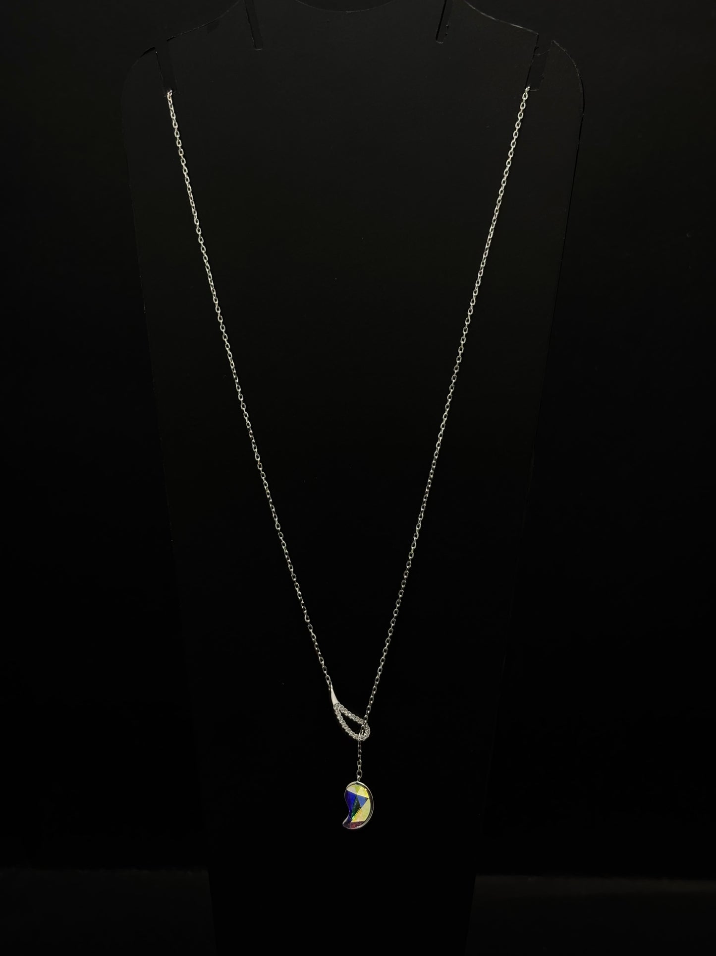 Crystal Crescent Moon chain #233