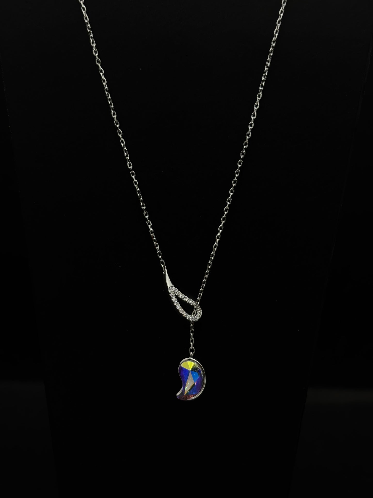 Crystal Crescent Moon chain #233