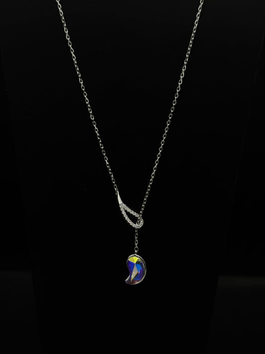 Crystal Crescent Moon chain #233