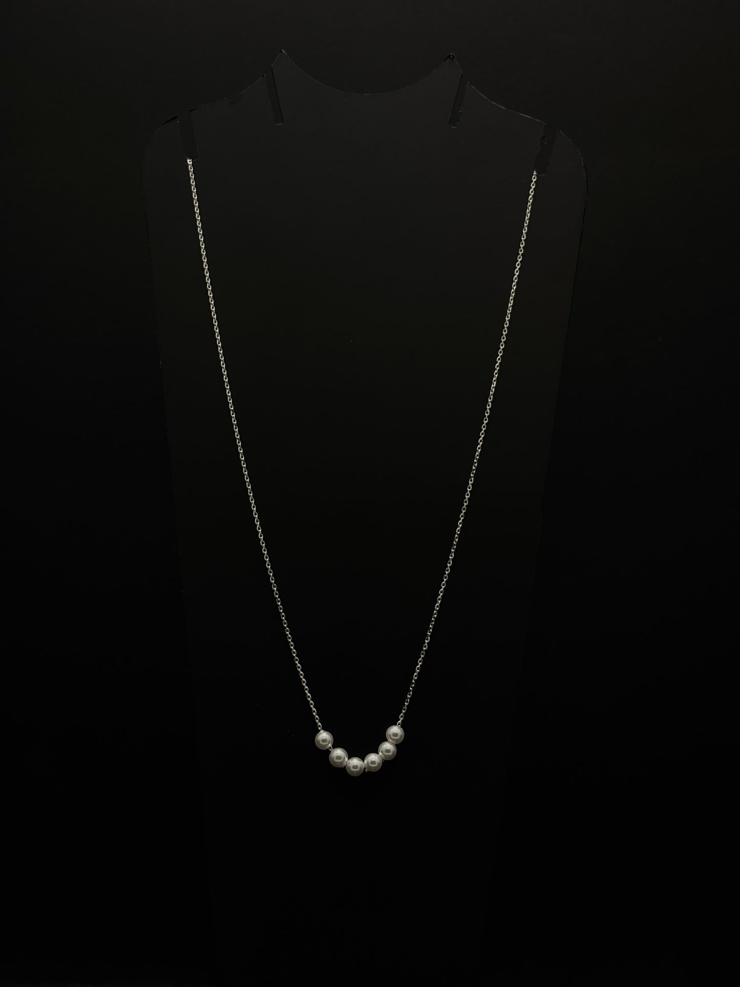 Minimalist Five-Pearl Station chain #235