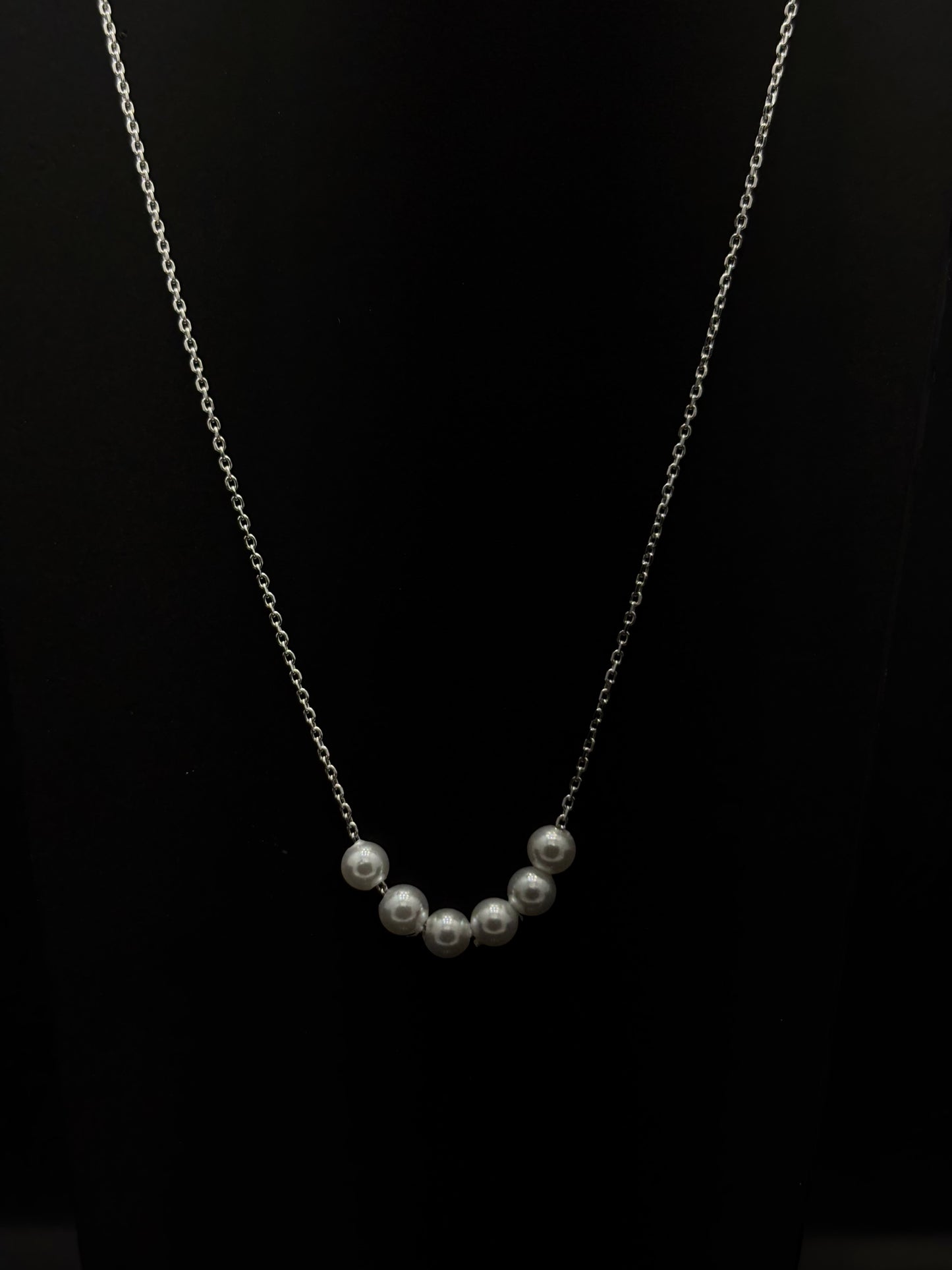 Minimalist Five-Pearl Station chain #235