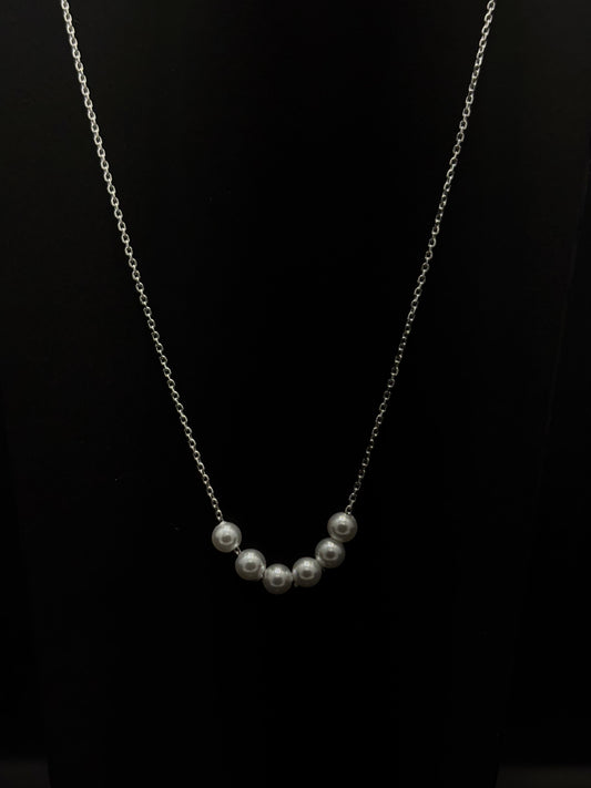 Minimalist Five-Pearl Station chain #235