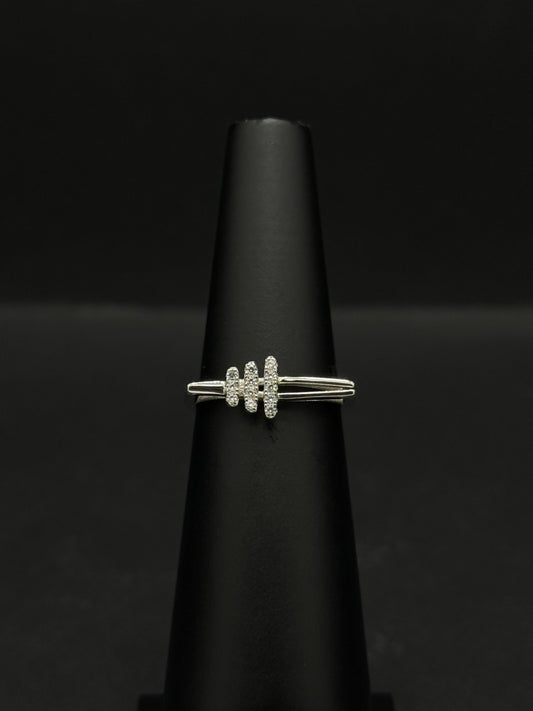 Triple Bar Radiance Silver Ring #426