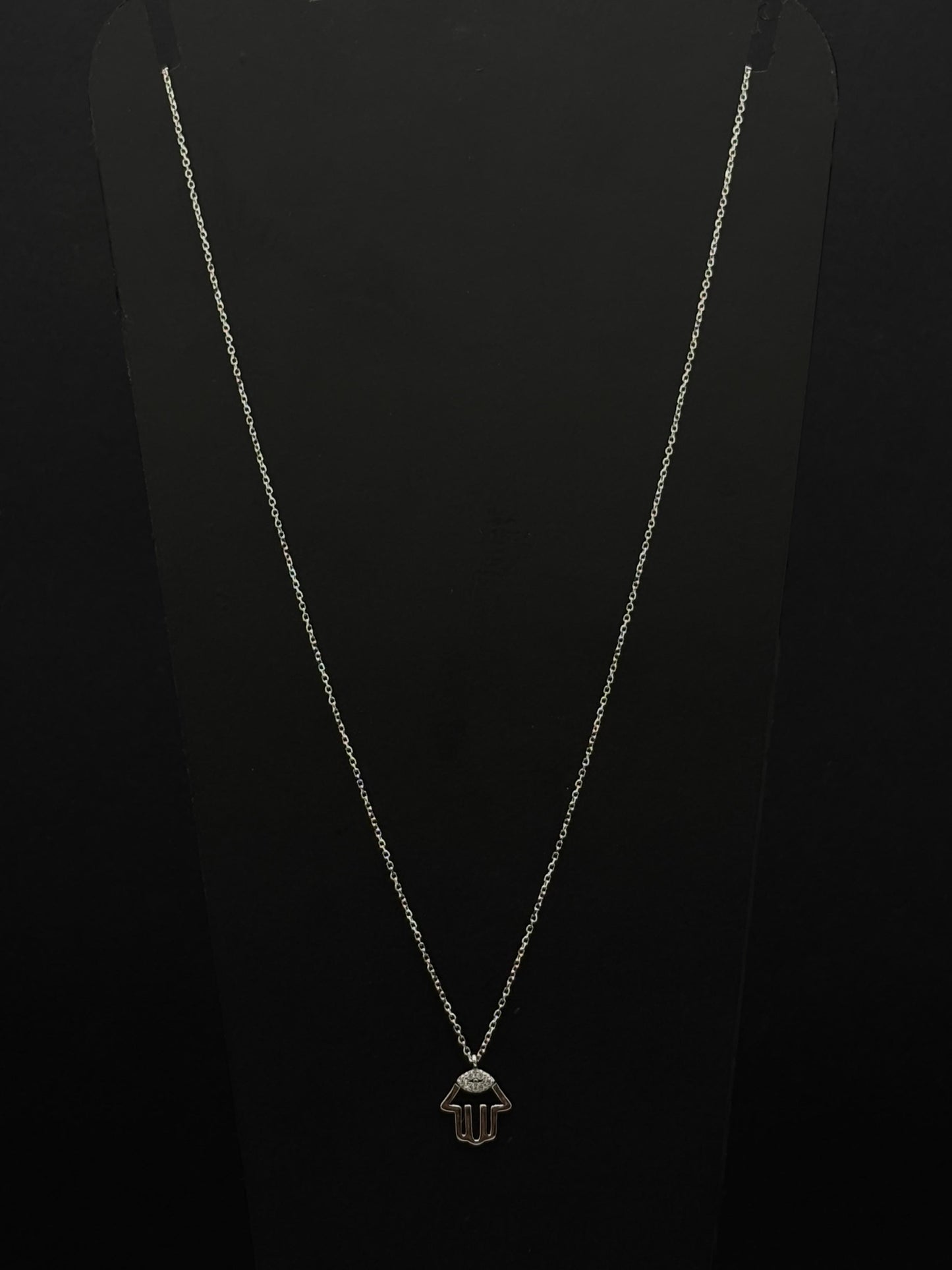 Hamsa Hand and Evil Eye Sterling silver chain #448