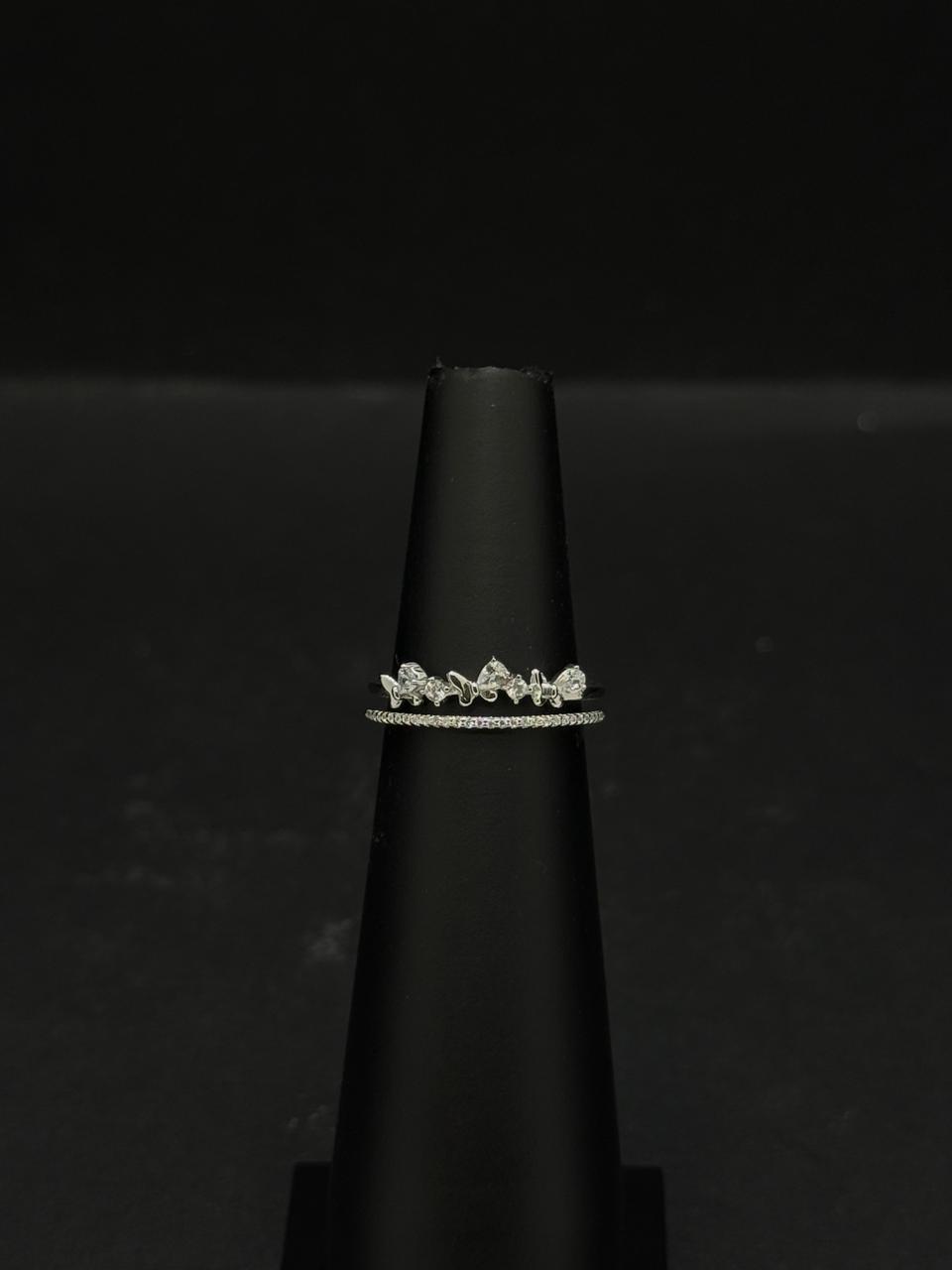 Double-Layered Butterfly & Marquise Ring #533