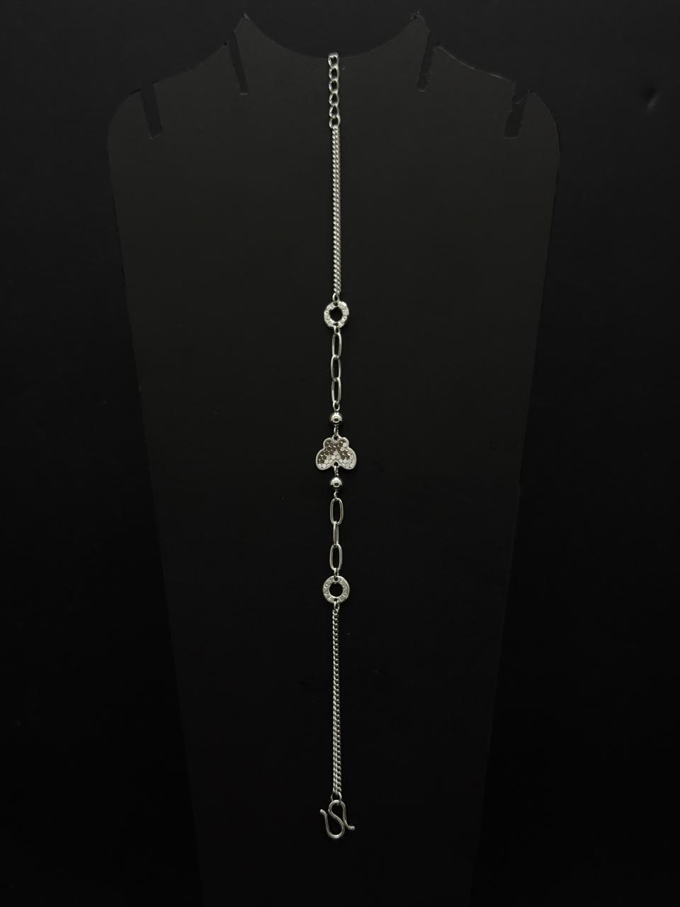 Dainty Sterling Silver Butterfly & Link Chain Bracelet #553