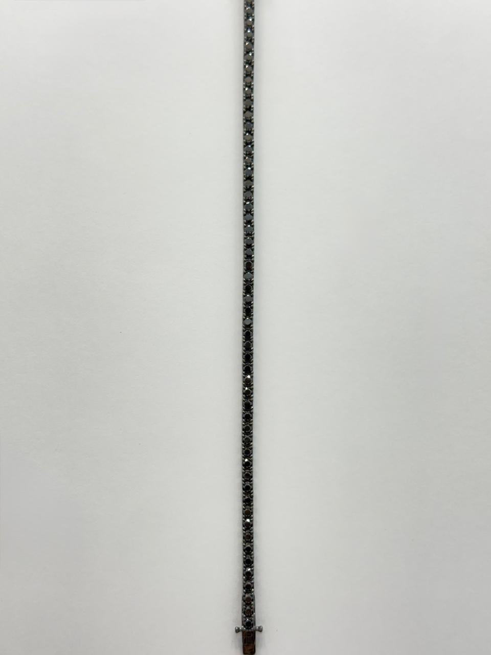 Dazzling Black Diamond Simulant Tennis Bracelet #563