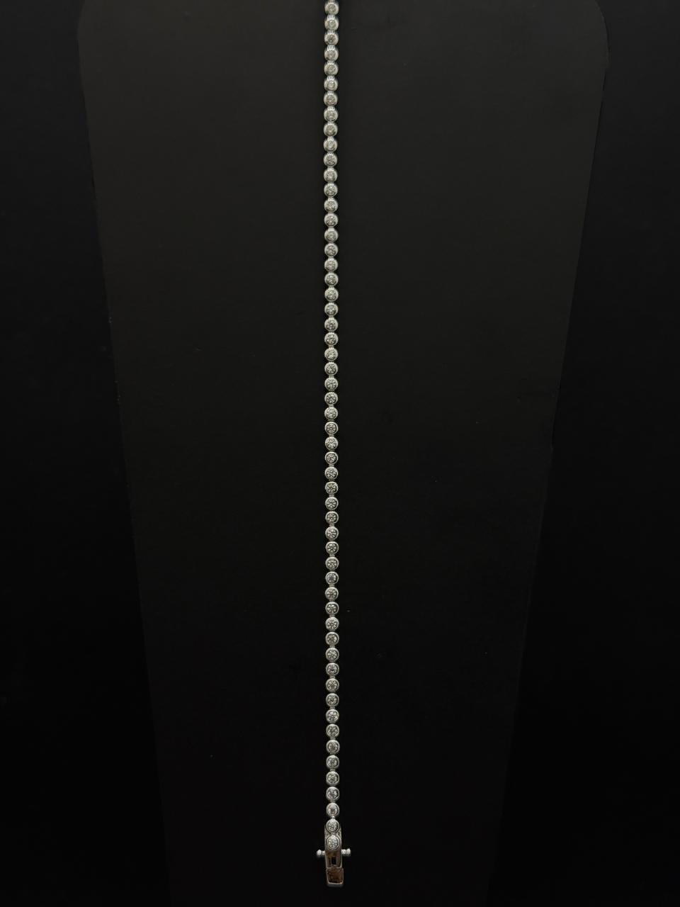 Delicate Pave Diamond Simulant Ball Chain Bracelet #566