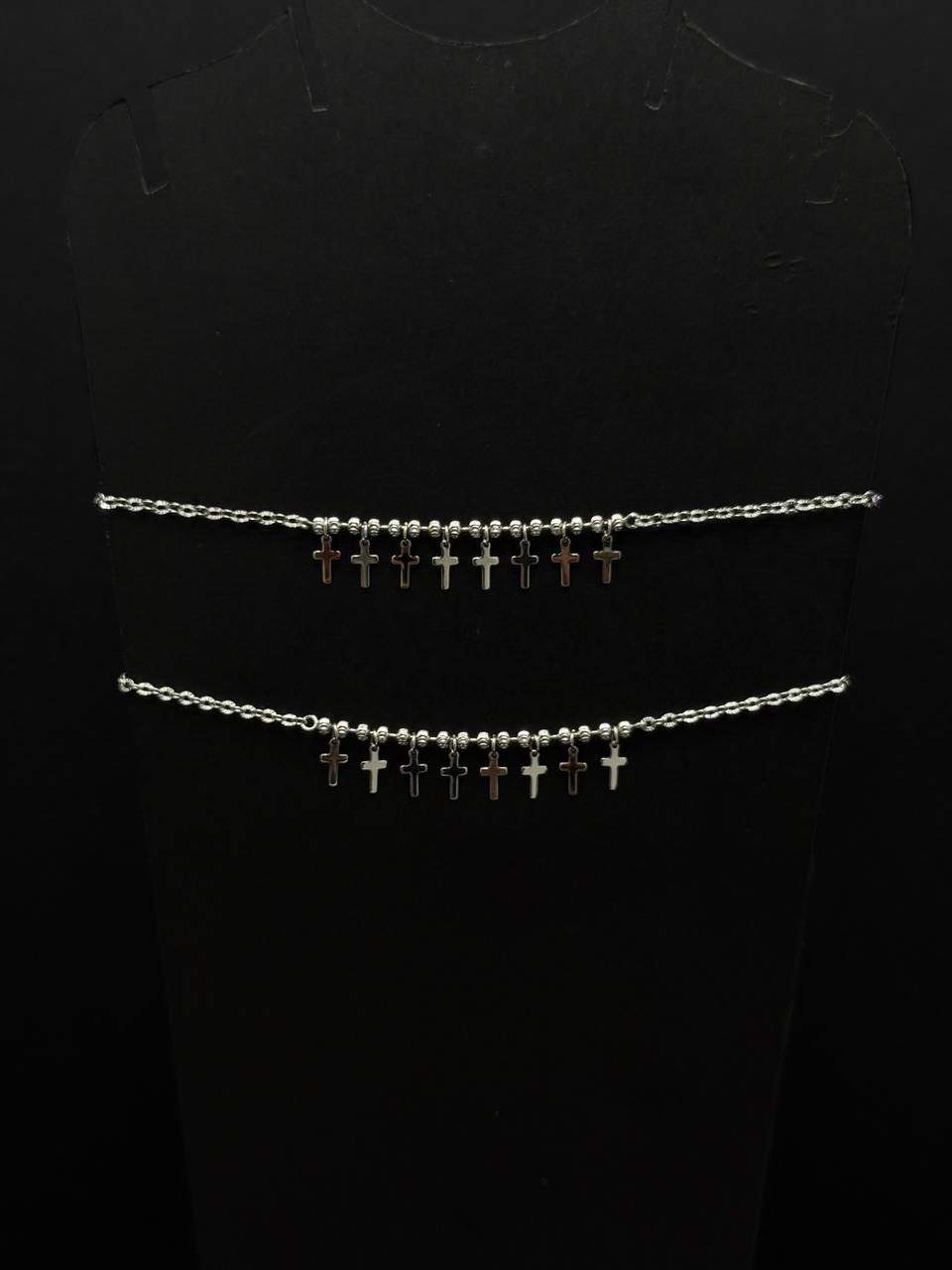 Dangling Multi-Cross Charm Anklet #616