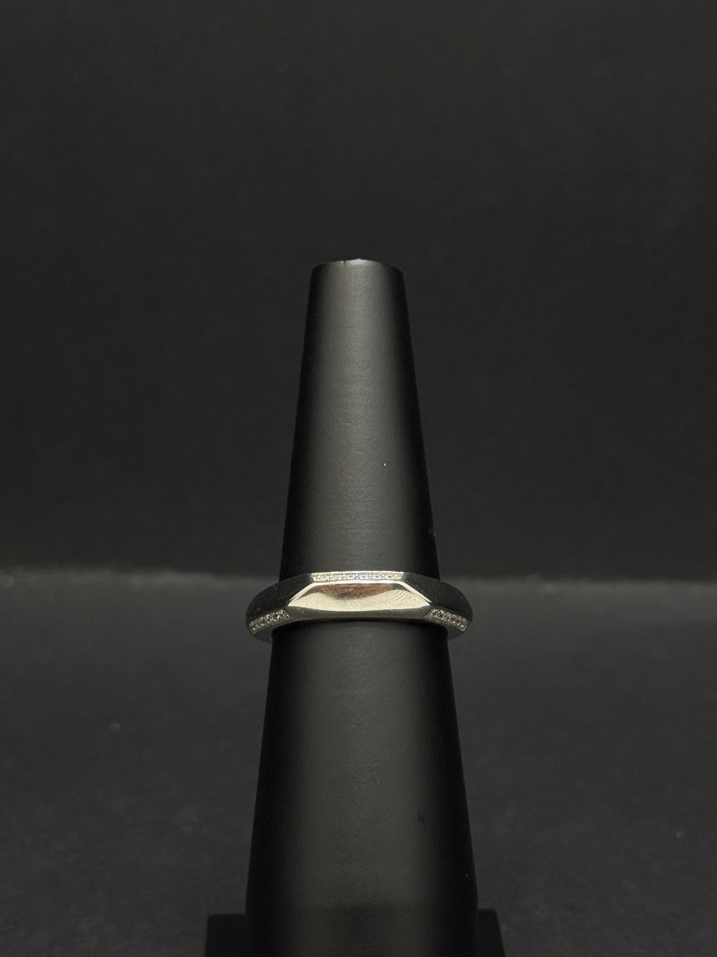 Hexagonal Diamond-Accent Statement Ring #199