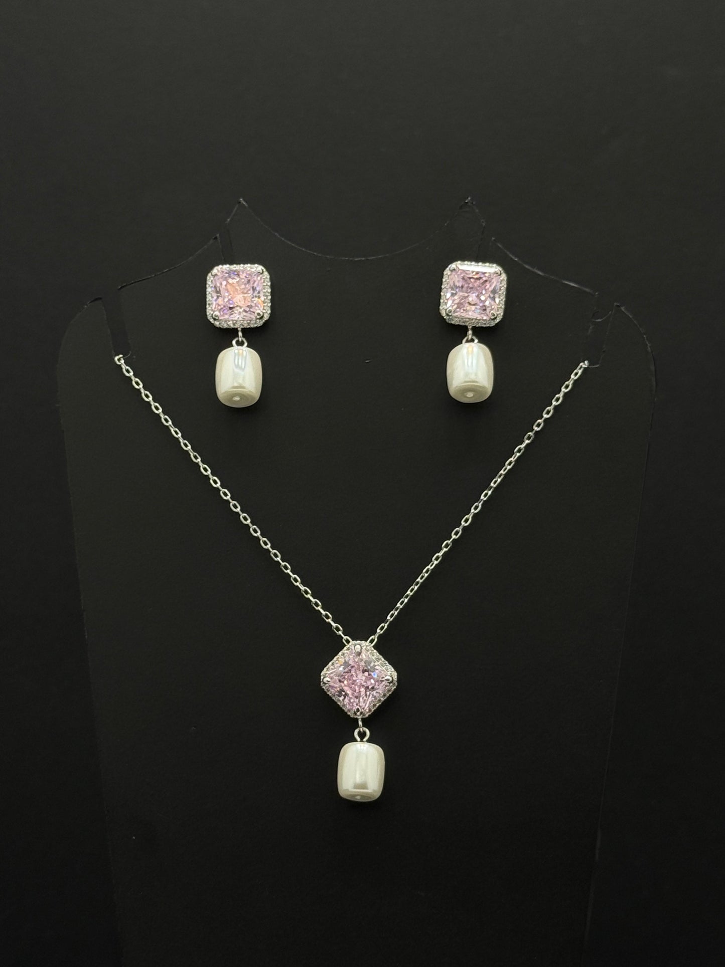The Stella Pearl & Pink Zirconia necklace #260