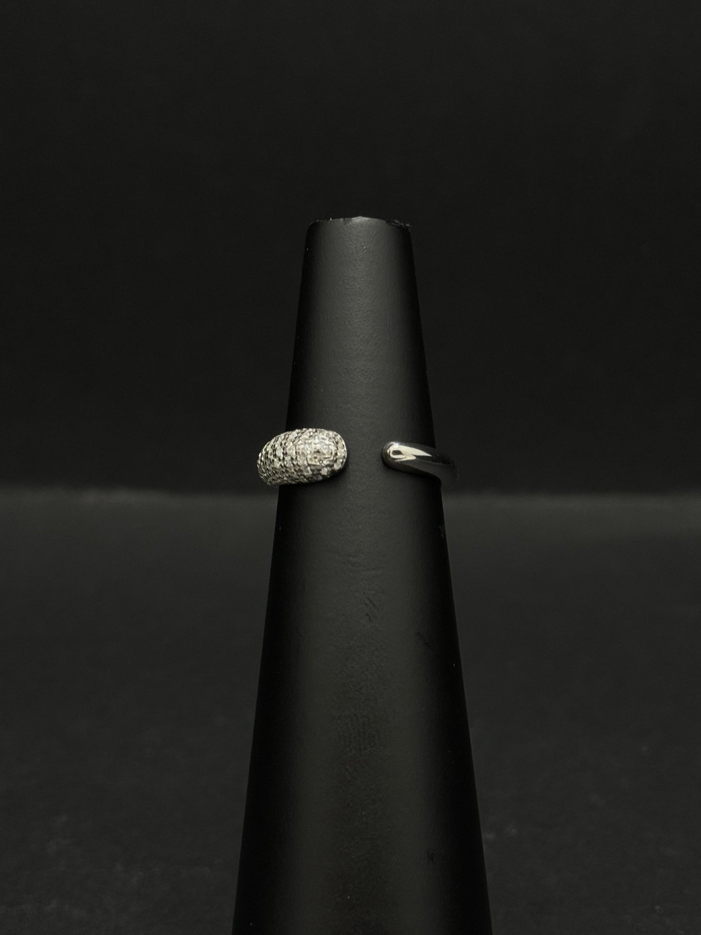 Pavé Dome Open Silver Ring #427
