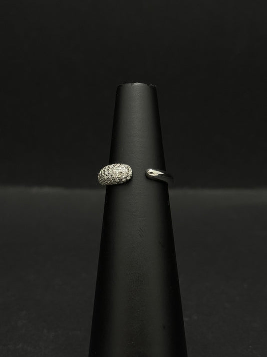 Pavé Dome Open Silver Ring #427