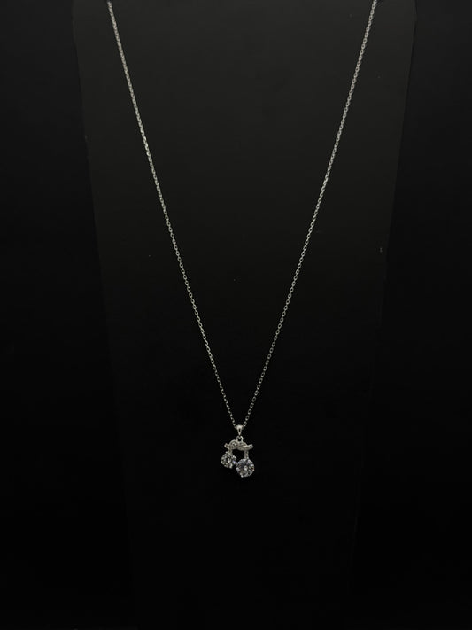 Sterling Silver Cubic Zirconia Musical Note Chain #441