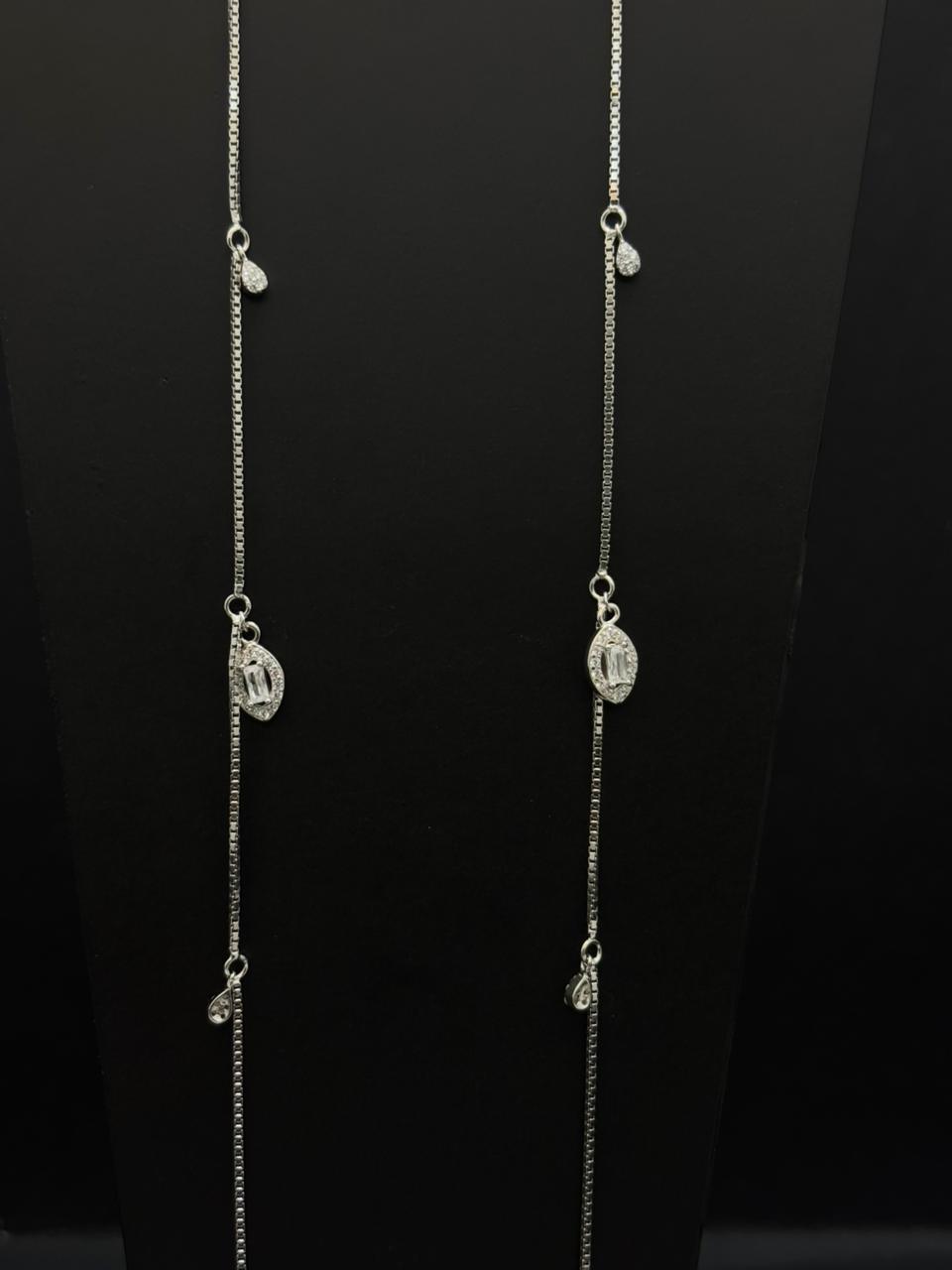 Silver-Toned Station Anklet #146