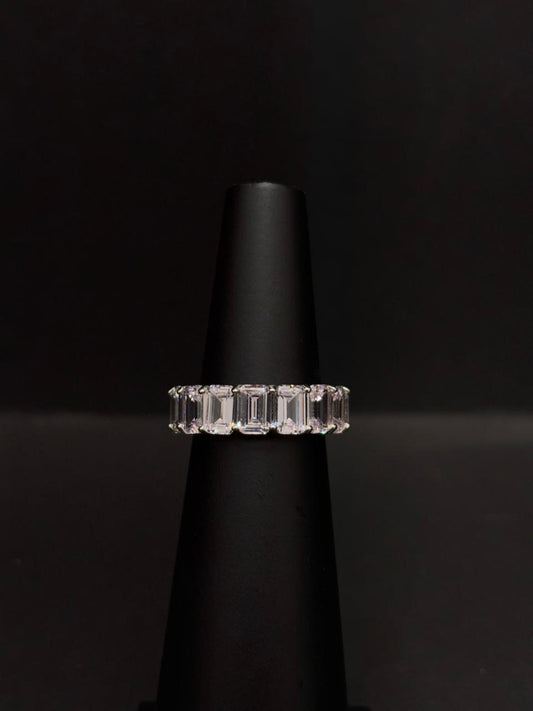 Exquisite Emerald-Cut Cubic Zirconia Full Eternity Band #42/257
