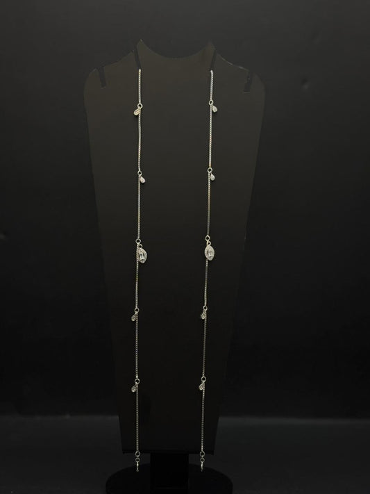 Silver-Toned Station Anklet #146