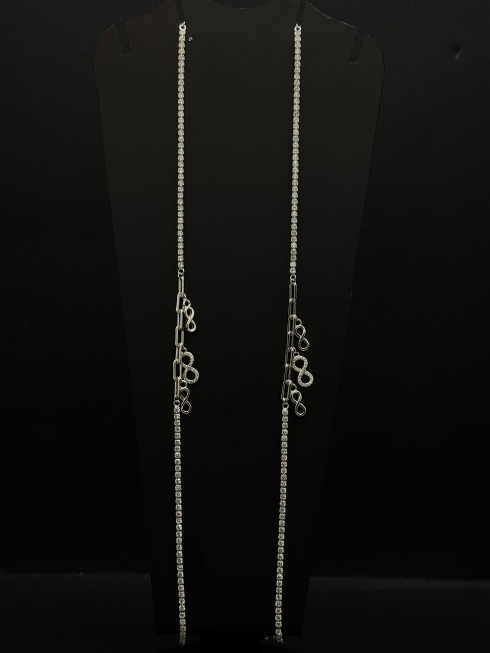 Silver-Toned Paperclip Anklet #147