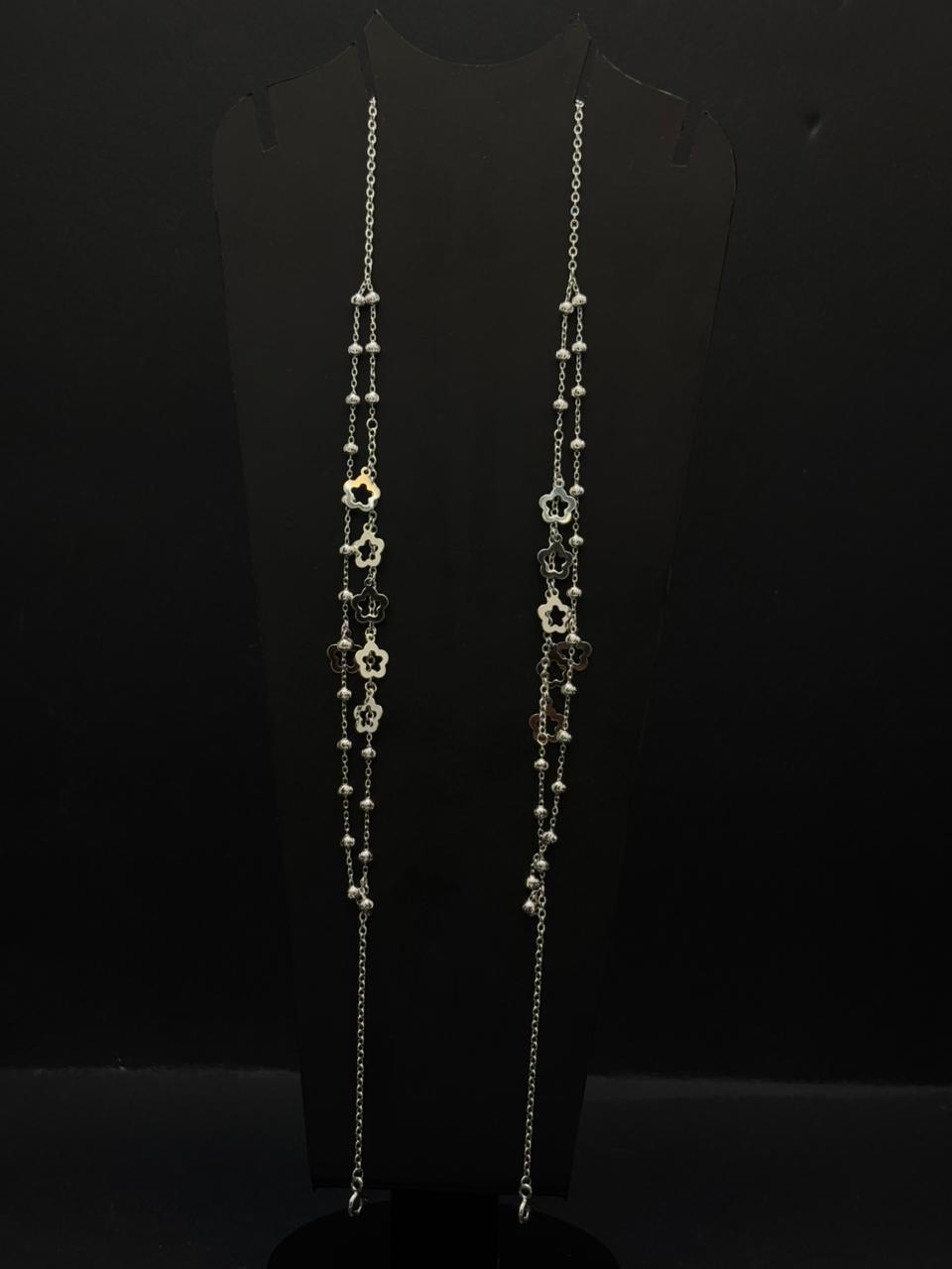 Sterling Silver Anklets with Floral Charms #323