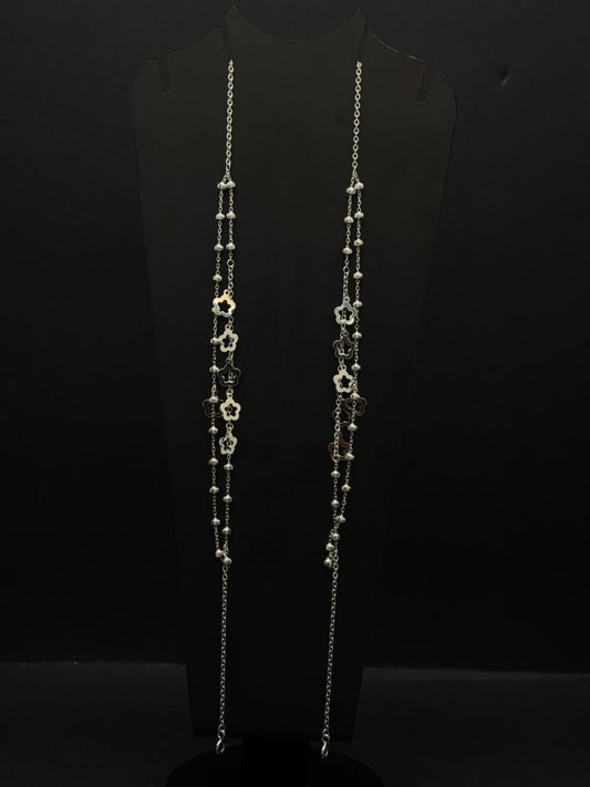 Sterling Silver Anklets with Floral Charms #323