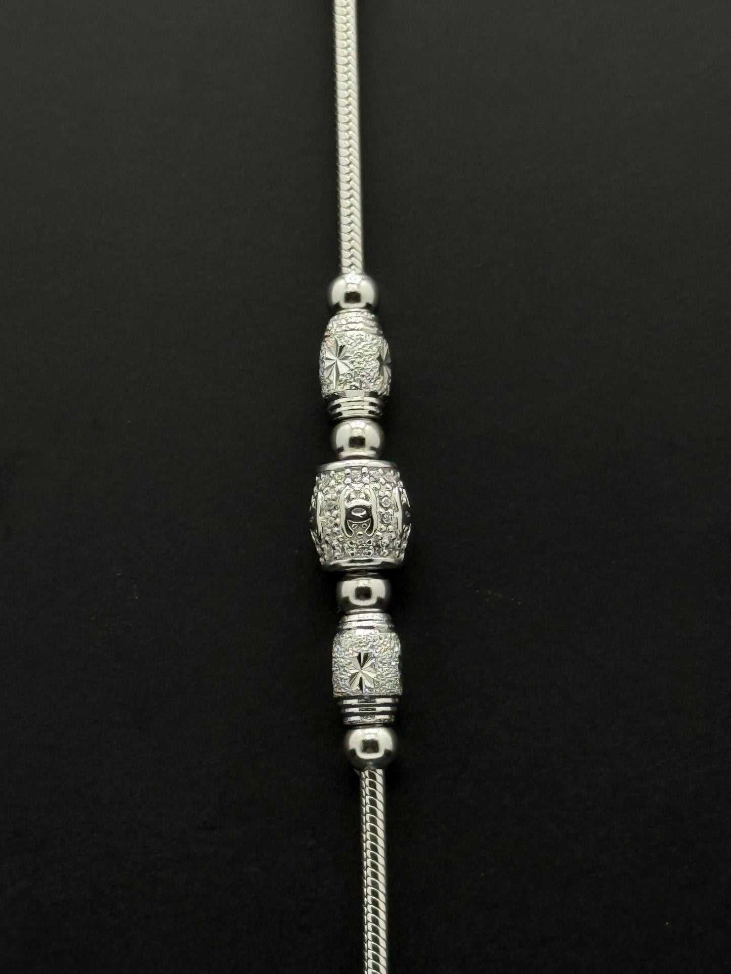 Textured Bead Station Bracelet #315