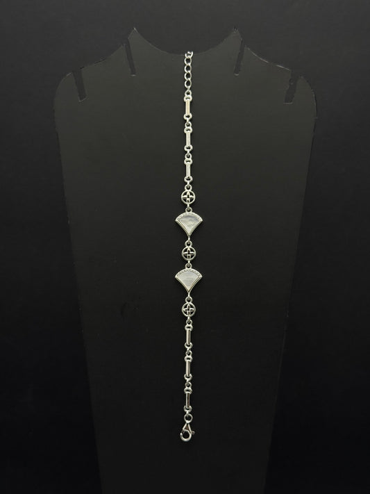 Sterling silver and Mop Work Bracelet  #275