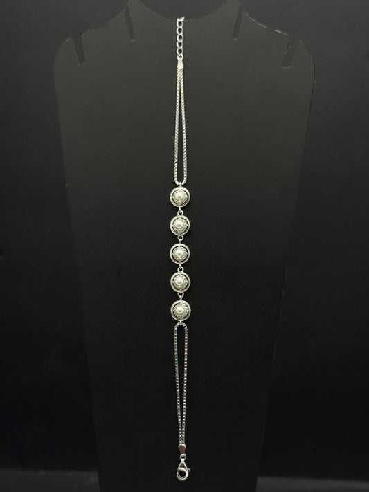 Pearl Bezel Station Bracelet #297