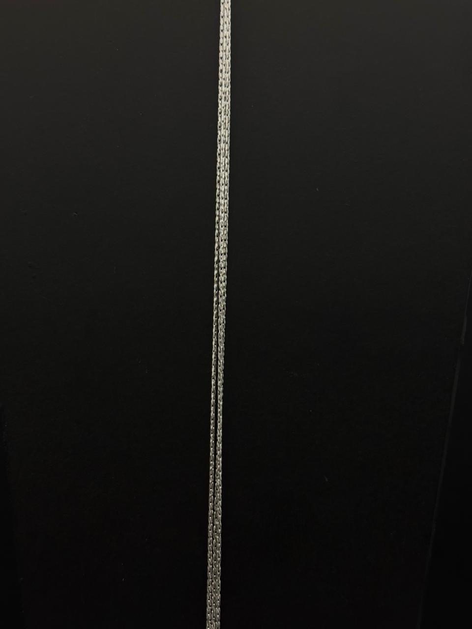 Gleaming Flat 3line Silver-Toned Anklet #34