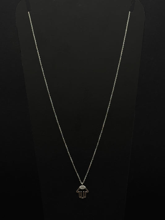 Hamsa Hand and Evil Eye Sterling silver chain #448